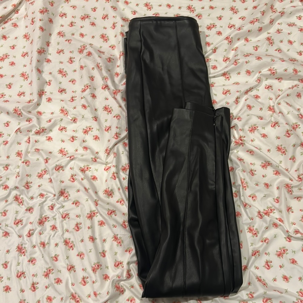Black leather pants